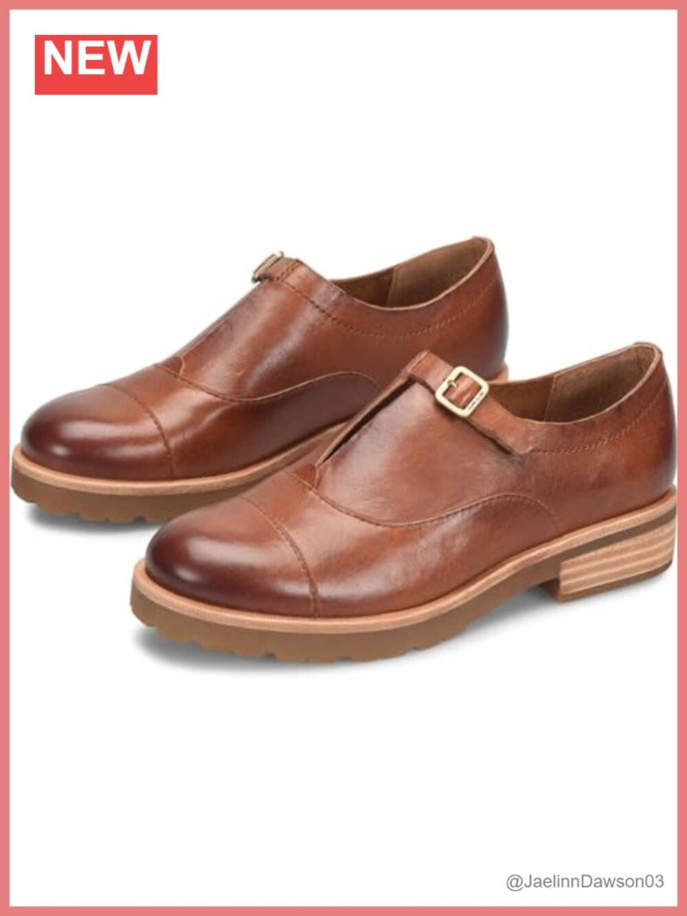 Women's Leather Loafer Monk Strap Cushioned Comfort